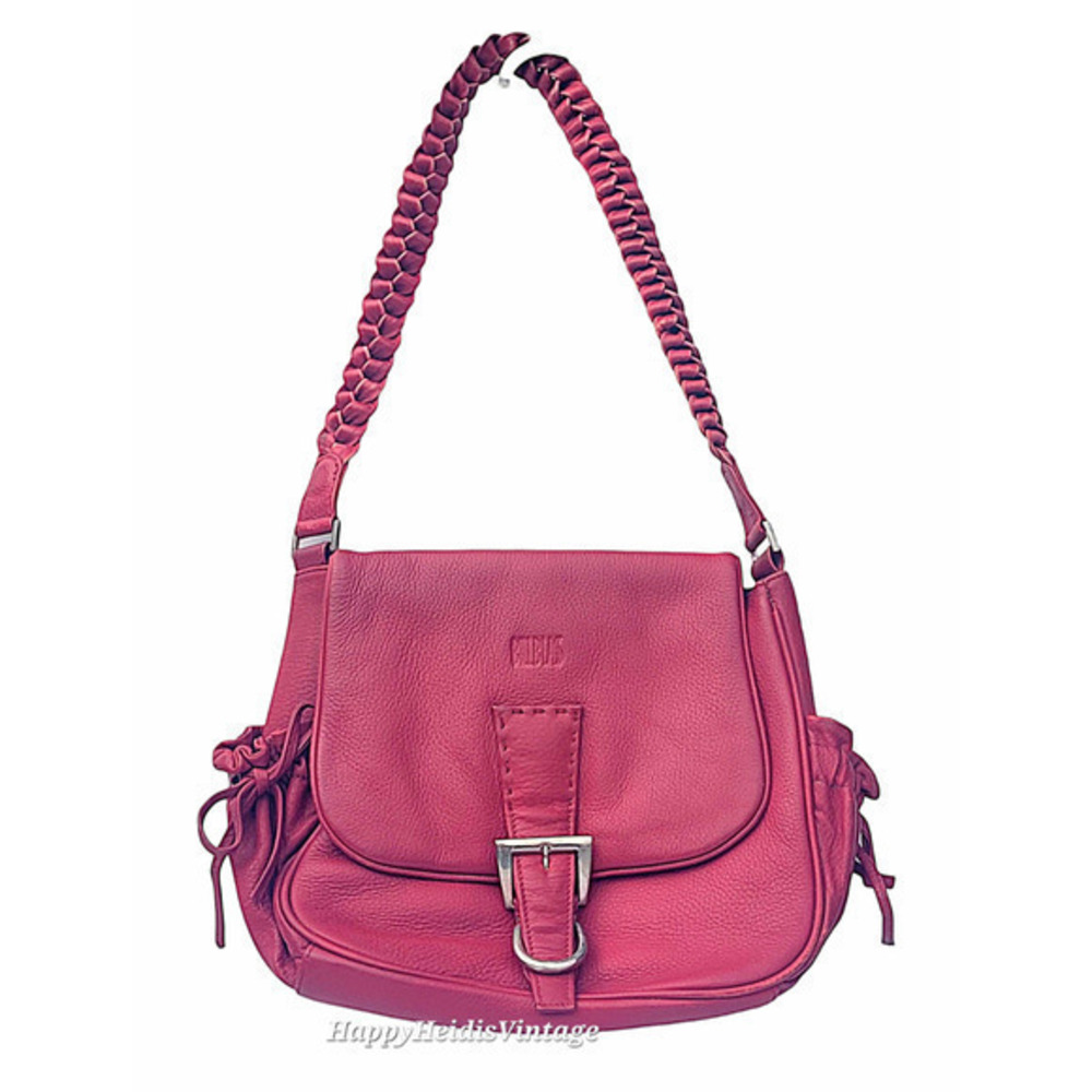 HP Vintage Bill Blass Ox Blood Red Leather Inner Outer Pockets‎ Shoulder Handbag